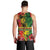 Hawaiian Reggae Men Tank Top Tropical Plants and Tribal Kakau Tattoo-One Love Jawaiian