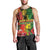 Hawaiian Reggae Men Tank Top Tropical Plants and Tribal Kakau Tattoo-One Love Jawaiian