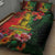 Hawaiian Reggae Quilt Bed Set Tropical Plants and Tribal Kakau Tattoo-One Love Jawaiian