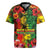 Hawaiian Reggae Rugby Jersey Tropical Plants and Tribal Kakau Tattoo-One Love Jawaiian