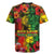 Hawaiian Reggae Rugby Jersey Tropical Plants and Tribal Kakau Tattoo-One Love Jawaiian