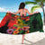 Hawaiian Reggae Sarong Tropical Plants and Tribal Kakau Tattoo-One Love Jawaiian