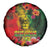 Hawaiian Reggae Spare Tire Cover Tropical Plants and Tribal Kakau Tattoo-One Love Jawaiian