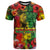 Hawaiian Reggae T Shirt Tropical Plants and Tribal Kakau Tattoo-One Love Jawaiian