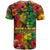 Hawaiian Reggae T Shirt Tropical Plants and Tribal Kakau Tattoo-One Love Jawaiian