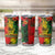 Hawaiian Reggae Tumbler Cup Tropical Plants and Tribal Kakau Tattoo-One Love Jawaiian