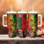 Hawaiian Reggae Tumbler With Handle Tropical Plants and Tribal Kakau Tattoo-One Love Jawaiian