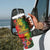 Hawaiian Reggae Tumbler With Handle Tropical Plants and Tribal Kakau Tattoo-One Love Jawaiian