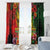 Hawaiian Reggae Window Curtain Tropical Plants and Tribal Kakau Tattoo-One Love Jawaiian