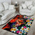 Hawaiian Lei Day Area Rug Colorful Plumeria and Volcanic Turtle with Abstract Lava Texture