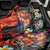 Hawaiian Lei Day Back Car Seat Cover Colorful Plumeria and Volcanic Turtle with Abstract Lava Texture