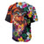 Hawaiian Lei Day Baseball Jersey Colorful Plumeria and Volcanic Turtle with Abstract Lava Texture