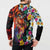 Hawaiian Lei Day Button Sweatshirt Colorful Plumeria and Volcanic Turtle with Abstract Lava Texture