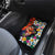 Hawaiian Lei Day Car Mats Colorful Plumeria and Volcanic Turtle with Abstract Lava Texture