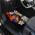 Hawaiian Lei Day Car Mats Colorful Plumeria and Volcanic Turtle with Abstract Lava Texture