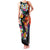 Hawaiian Lei Day Family Matching Tank Maxi Dress and Hawaiian Shirt Colorful Plumeria and Volcanic Turtle with Abstract Lava Texture