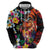 Hawaiian Lei Day Hoodie Colorful Plumeria and Volcanic Turtle with Abstract Lava Texture