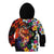 Hawaiian Lei Day Kid Hoodie Colorful Plumeria and Volcanic Turtle with Abstract Lava Texture