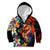 Hawaiian Lei Day Kid Hoodie Colorful Plumeria and Volcanic Turtle with Abstract Lava Texture