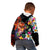 Hawaiian Lei Day Kid Hoodie Colorful Plumeria and Volcanic Turtle with Abstract Lava Texture