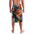 Hawaiian Lei Day Lavalava Colorful Plumeria and Volcanic Turtle with Abstract Lava Texture