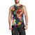 Hawaiian Lei Day Men Tank Top Colorful Plumeria and Volcanic Turtle with Abstract Lava Texture