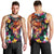 Hawaiian Lei Day Men Tank Top Colorful Plumeria and Volcanic Turtle with Abstract Lava Texture