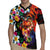 Hawaiian Lei Day Rugby Jersey Colorful Plumeria and Volcanic Turtle with Abstract Lava Texture