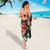 Hawaiian Lei Day Sarong Colorful Plumeria and Volcanic Turtle with Abstract Lava Texture