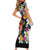 Hawaiian Lei Day Short Sleeve Bodycon Dress Colorful Plumeria and Volcanic Turtle with Abstract Lava Texture