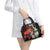 Hawaiian Lei Day Shoulder Handbag Colorful Plumeria and Volcanic Turtle with Abstract Lava Texture