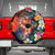 Hawaiian Lei Day Spare Tire Cover Colorful Plumeria and Volcanic Turtle with Abstract Lava Texture