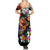 Hawaiian Lei Day Summer Maxi Dress Colorful Plumeria and Volcanic Turtle with Abstract Lava Texture