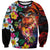 Hawaiian Lei Day Sweatshirt Colorful Plumeria and Volcanic Turtle with Abstract Lava Texture