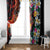 Hawaiian Lei Day Window Curtain Colorful Plumeria and Volcanic Turtle with Abstract Lava Texture