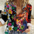 Hawaiian Lei Day Women Casual Shirt Colorful Plumeria and Volcanic Turtle with Abstract Lava Texture