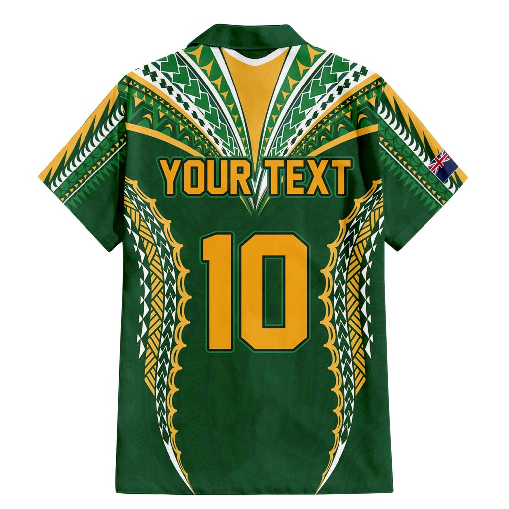 Custom Cook Islands Rugby League Family Matching Mermaid Dress and Hawaiian Shirt Tatau Tribal Pattern-Special Edition Green Color LT03 - Polynesian Pride