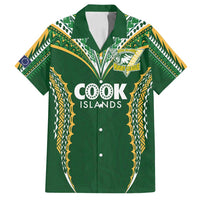 Custom Cook Islands Rugby League Family Matching Puletasi and Hawaiian Shirt Tatau Tribal Pattern-Special Edition Green Color LT03 Dad's Shirt - Short Sleeve Green-Yellow - Polynesian Pride