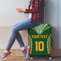 Custom Cook Islands Rugby League Luggage Cover Tatau Tribal Pattern-Special Edition Green Color