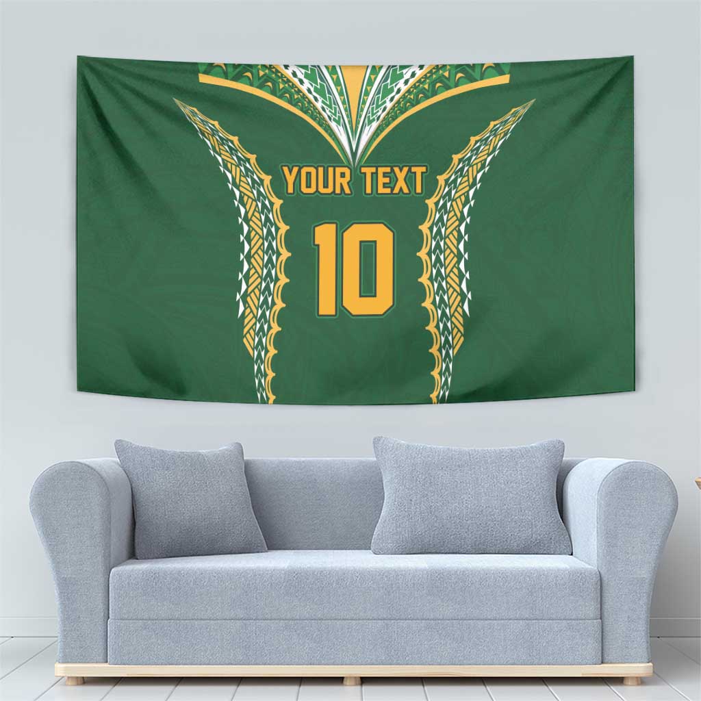 Custom Cook Islands Rugby League Tapestry Tatau Tribal Pattern-Special Edition Green Color