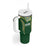 Custom Cook Island Rugby League 2025 Tumbler With Handle Tatau Tribal Pattern-Special Edition Green Color