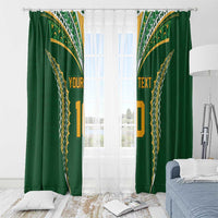 Custom Cook Islands Rugby League Window Curtain Tatau Tribal Pattern-Special Edition Green Color