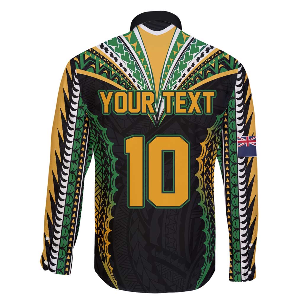 Custom Cook Islands Rugby League Family Matching Mermaid Dress and Hawaiian Shirt Tatau Tribal Pattern-Special Edition Black Color LT03 - Polynesian Pride
