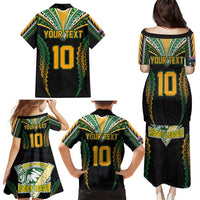 Custom Cook Islands Rugby League Family Matching Puletasi and Hawaiian Shirt Tatau Tribal Pattern-Special Edition Black Color LT03 - Polynesian Pride