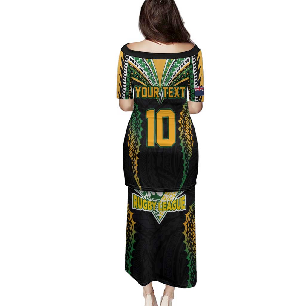 Custom Cook Islands Rugby League Family Matching Puletasi and Hawaiian Shirt Tatau Tribal Pattern-Special Edition Black Color LT03 - Polynesian Pride
