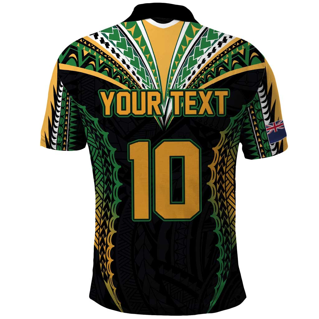 Custom Cook Islands Rugby League Polo Shirt Tatau Tribal Pattern-Special Edition Black Color LT03 - Polynesian Pride