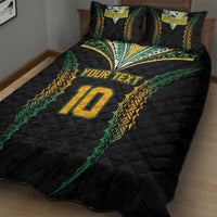 Custom Cook Islands Rugby League Quilt Bed Set Tatau Tribal Pattern-Special Edition Black Color