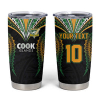Custom Cook Island Rugby League 2025 Tumbler Cup Tatau Tribal Pattern-Special Edition Black Color