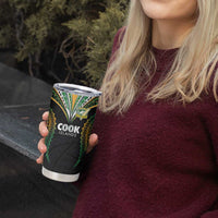 Custom Cook Island Rugby League 2025 Tumbler Cup Tatau Tribal Pattern-Special Edition Black Color