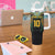 Custom Cook Island Rugby League 2025 Tumbler With Handle Tatau Tribal Pattern-Special Edition Black Color